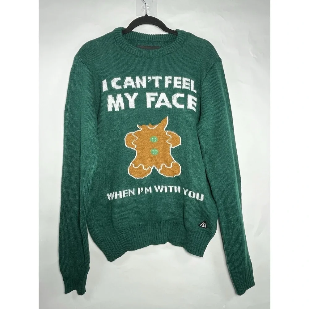 American &‎ Stitch Gingerbread Funny Christmas Sweater Sz XL Holiday Xmas Party